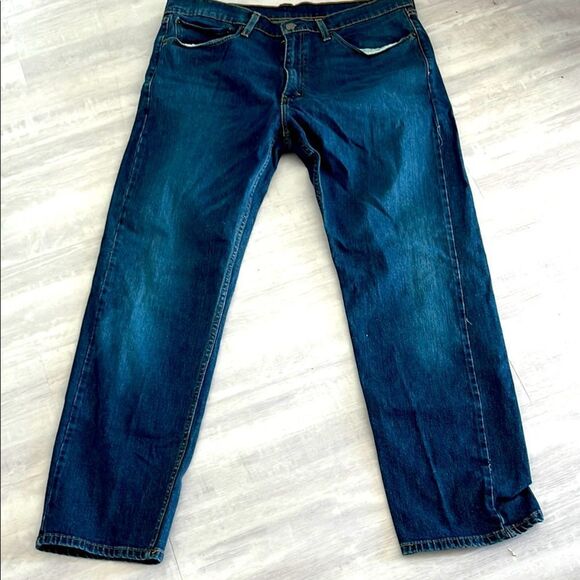 Levi 505 Denim Jeans Red Tab 36 x 30 Med Blue - Picture 1 of 11
